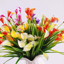 Load image into Gallery viewer, KIRIFLY Artificial Flowers,Artificial Plants Outdoor 6 Packs Plastic Flowers Fake Calla Lily Faux Plant UV Resistant Greenery for Garden Home Decor (Colorful)