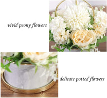 Load image into Gallery viewer, KIRIFLY Artificial Flowers Fake Peony Silk Hydrangea Flower with Vase Flower Décor Arrangements for Wedding Decoration Table Centerpieces