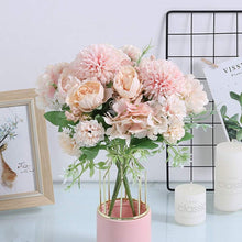 Load image into Gallery viewer, KIRIFLY Artificial Flowers, Fake Peony Silk Hydrangea Bouquet Decor Plastic Carnations Realistic Flower Arrangements Wedding Decoration Table Centerpieces