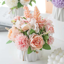 Load image into Gallery viewer, KIRIFLY Artificial Flowers Fake Peony Silk Hydrangea Flower with Vase Flower Décor Arrangements for Wedding Decoration Table Centerpieces