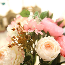 Load image into Gallery viewer, KIRIFLY Artificial Fake Flowers Plants Silk Rose Flower Arrangements Wedding Bouquets Decorations Plastic Floral Table Centerpieces Home Kitchen Garden Party Décor (Pink Champagne)