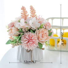 Load image into Gallery viewer, KIRIFLY Artificial Flowers Fake Peony Silk Hydrangea Flower with Vase Flower Décor Arrangements for Wedding Decoration Table Centerpieces
