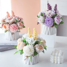 Load image into Gallery viewer, KIRIFLY Artificial Flowers Fake Peony Silk Hydrangea Flower with Vase Flower Décor Arrangements for Wedding Decoration Table Centerpieces