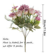 Load image into Gallery viewer, KIRIFLY Artificial Flowers, Fake Rose Silk Hydrangea Bouquet Decor Plastic Sunflowers Flower Arrangements Wedding Decoration Table Centerpieces