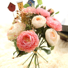 Load image into Gallery viewer, KIRIFLY Artificial Fake Flowers Plants Silk Rose Flower Arrangements Wedding Bouquets Decorations Plastic Floral Table Centerpieces Home Kitchen Garden Party Décor (Pink Champagne)