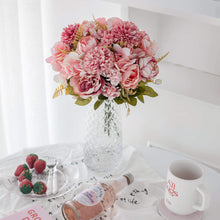 Load image into Gallery viewer, KIRIFLY Artificial Flowers, Fake Peony Silk Hydrangea Bouquet Decor Plastic Carnations Realistic Flower Arrangements Wedding Decoration Table Centerpieces