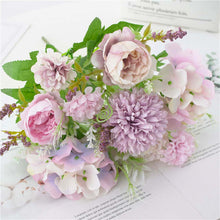 Load image into Gallery viewer, KIRIFLY Artificial Flowers, Fake Peony Silk Hydrangea Bouquet Decor Plastic Carnations Realistic Flower Arrangements Wedding Decoration Table Centerpieces