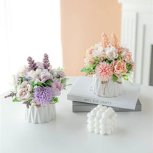 Load image into Gallery viewer, KIRIFLY Artificial Flowers Fake Peony Silk Hydrangea Flower with Vase Flower Décor Arrangements for Wedding Decoration Table Centerpieces