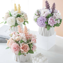 Load image into Gallery viewer, KIRIFLY Artificial Flowers Fake Peony Silk Hydrangea Flower with Vase Flower Décor Arrangements for Wedding Decoration Table Centerpieces