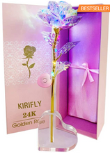 Load image into Gallery viewer, 24K Foil Gold Rose Lasts Forever Lighting Rose