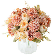 Load image into Gallery viewer, KIRIFLY Artificial Flowers, Fake Peony Silk Hydrangea Bouquet Decor Plastic Carnations Realistic Flower Arrangements Wedding Decoration Table Centerpieces
