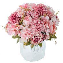 Load image into Gallery viewer, KIRIFLY Artificial Flowers, Fake Peony Silk Hydrangea Bouquet Decor Plastic Carnations Realistic Flower Arrangements Wedding Decoration Table Centerpieces
